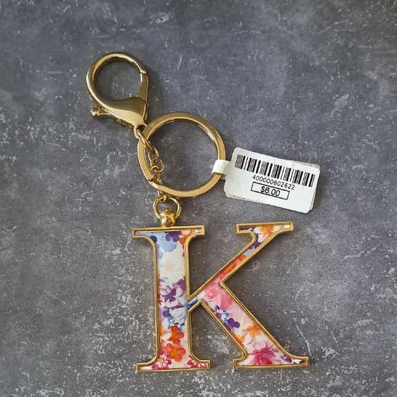 unbranded Accessories - Beautiful Double-sided Floral Initial "K" Keychain